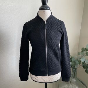 Gap Quilted Black Small Zip Jacket Sweater